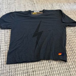 Aviator nation grey lightening bolt tshirt